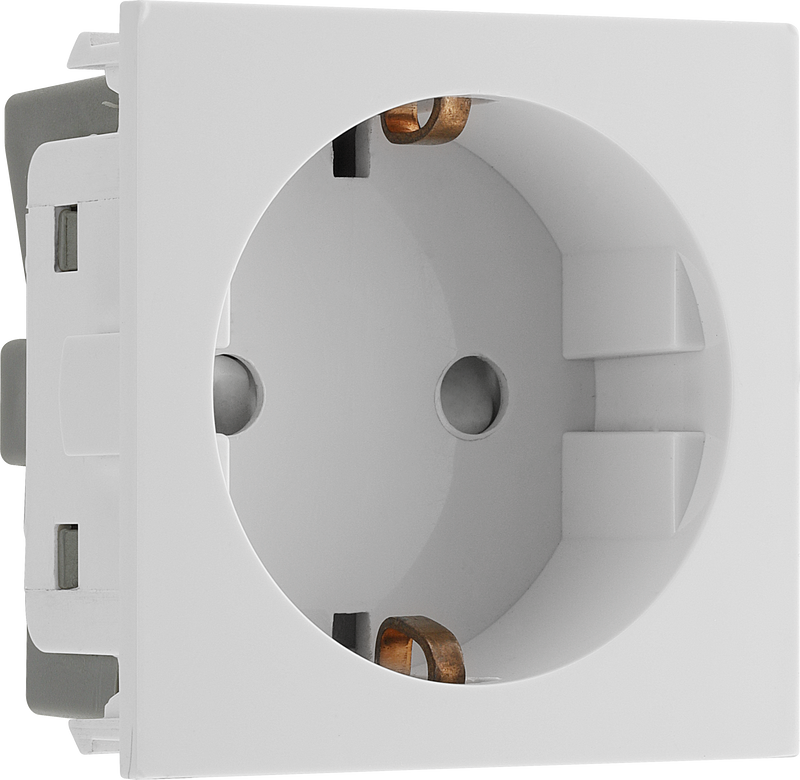 BG Electrical Euro Module - 16A Schuko, unswitched socket