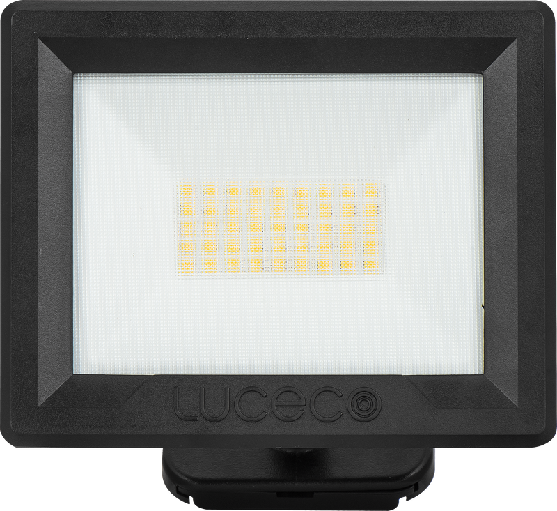 Luceco Essence Floodlight - Essence floodlight with ball joint 30W black 4000K colour temp