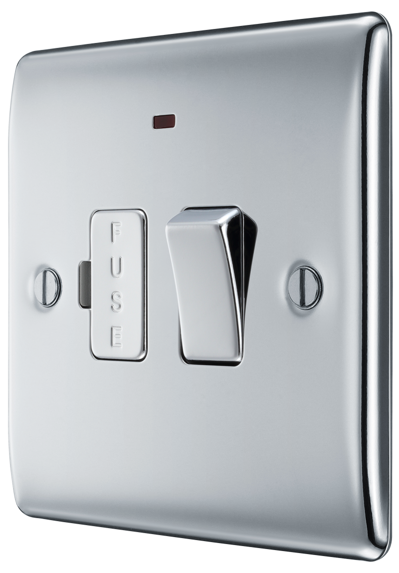 BG Electrical Nexus Metal Polished Chrome - Switched and fused with indicator