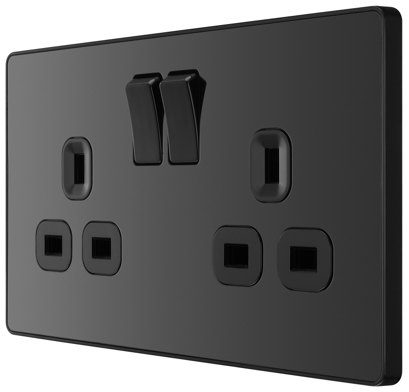 BG Electrical Evolve Black Chrome - Double, switched, single pole