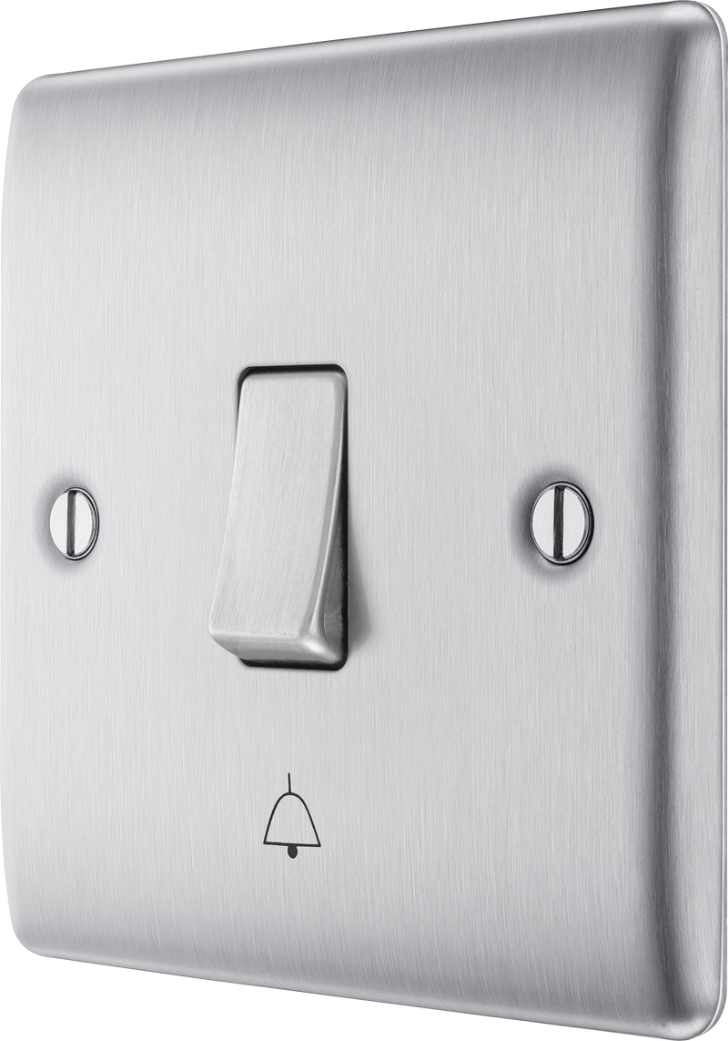 BG Electrical Nexus Metal Brushed Steel - Bell Push Switch