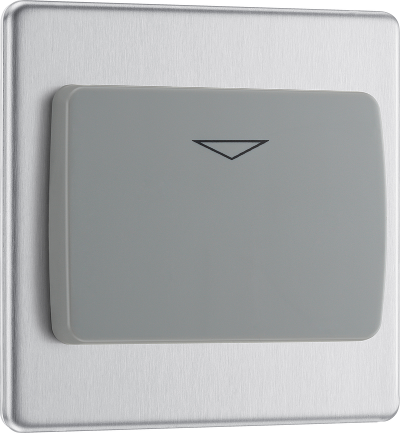 BG Electrical Flatplate Screwless Brushed Steel - Hotel key card switch