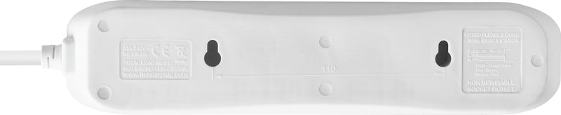 Masterplug Basic - 4 Sockets, 3m, 13A, White