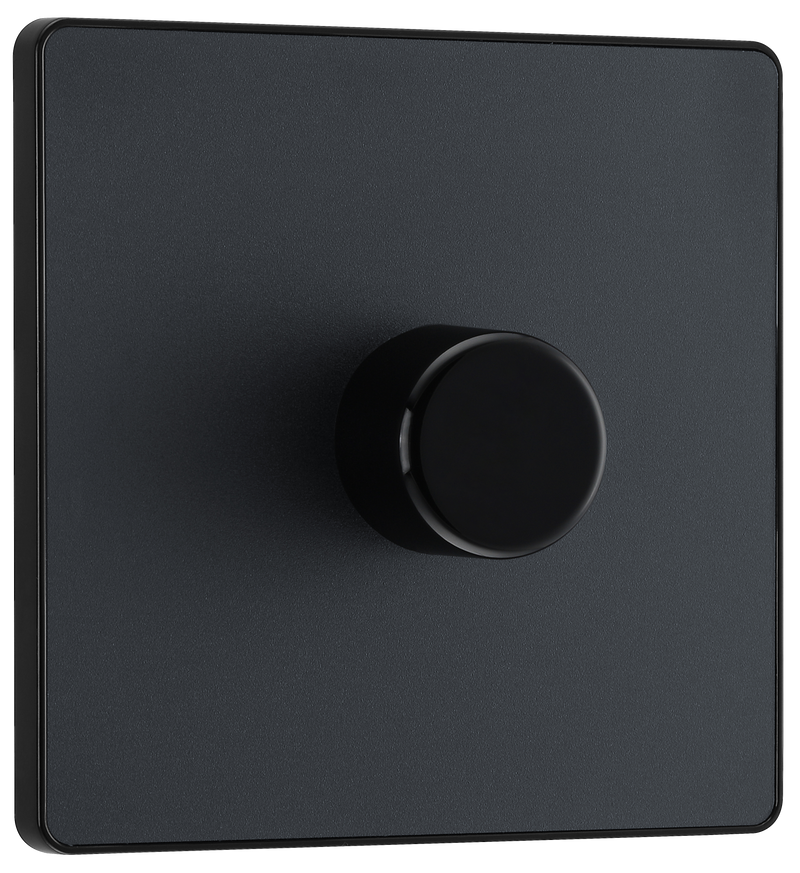 BG Electrical Evolve Matt Grey - Single, 2 way push 200W
