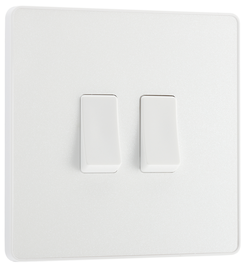 BG Electrical Evolve Pearlescent White - Double, 2 way switch