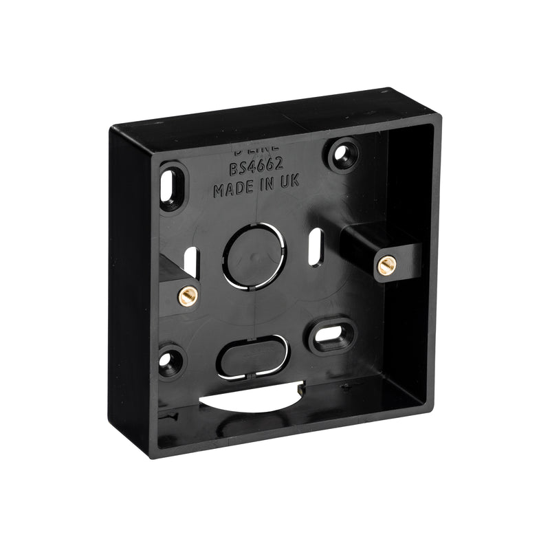 D-Line Trunking - Single Surface Box, Black - 35mm Black