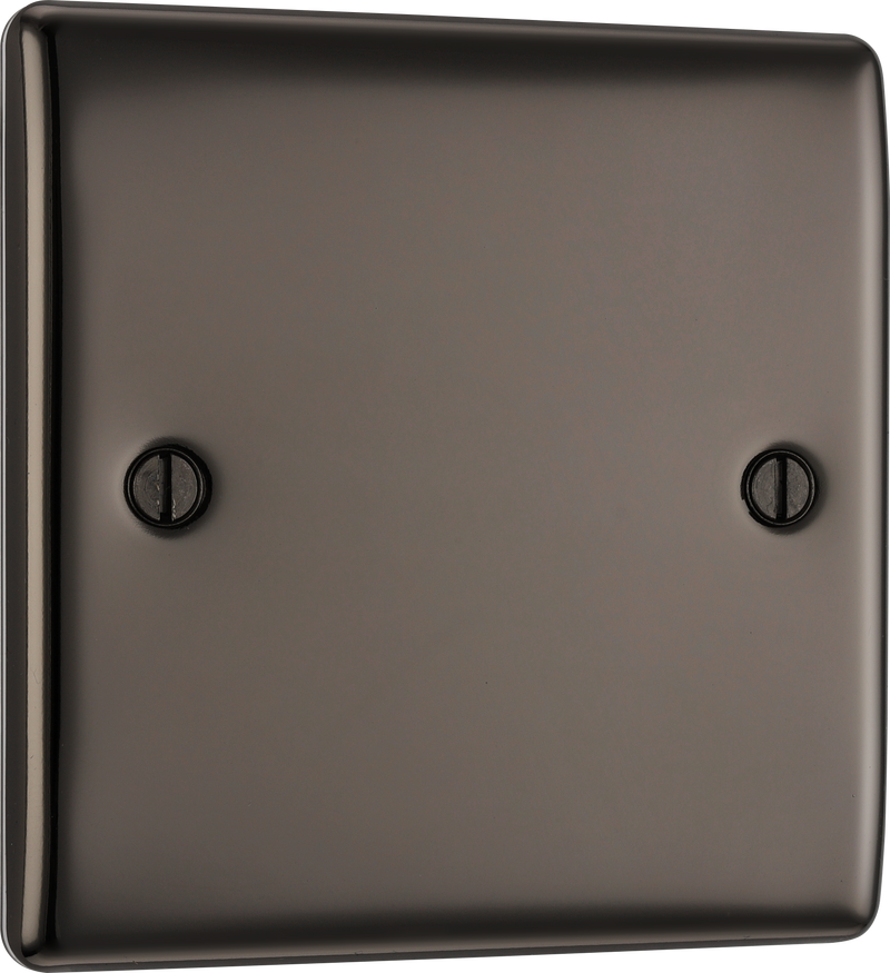 BG Electrical Nexus Metal Black Nickel - Single, blank plate