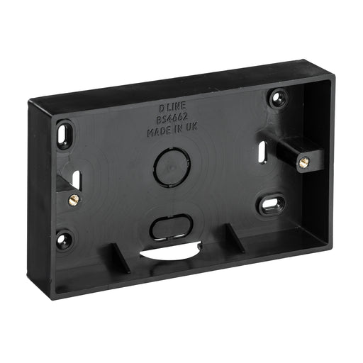 D-Line Trunking - Twin Surface Box, Black - 28mm depth