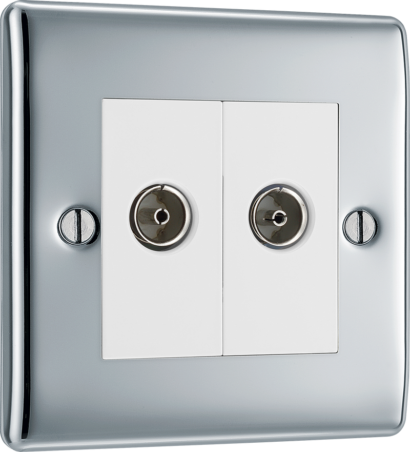 BG Electrical Nexus Metal Polished Chrome - Double, isolated, co-axial