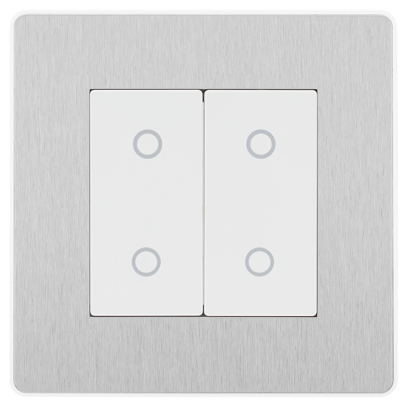 BG Electrical Evolve Brushed Steel - Double, 2 way touch, 200W, master