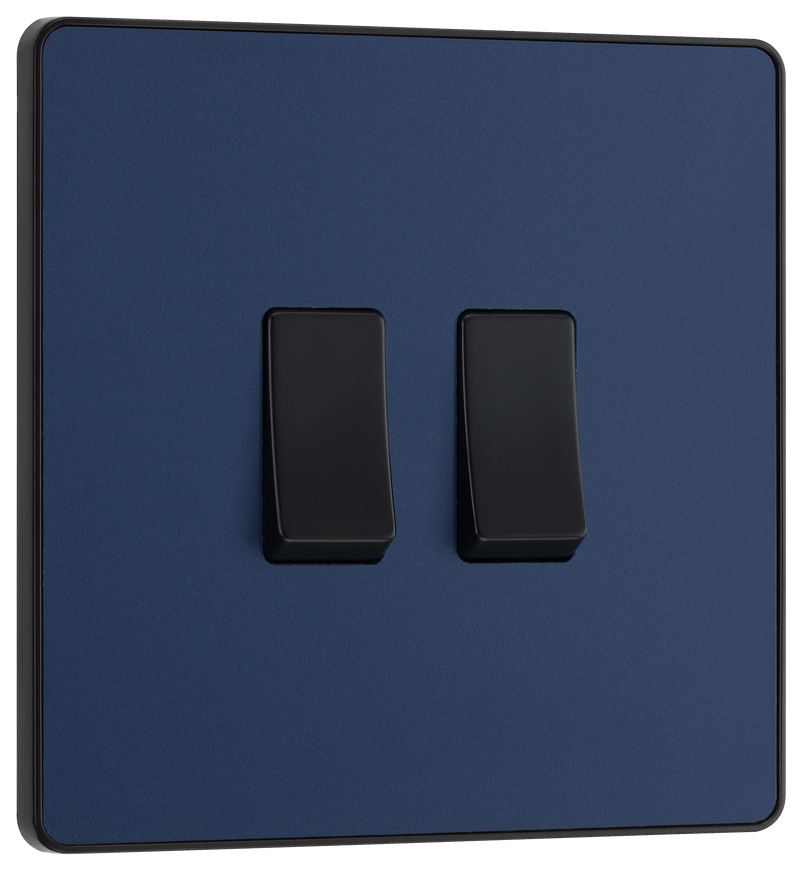 BG Electrical Evolve Matt Blue - Double, 2 way switch