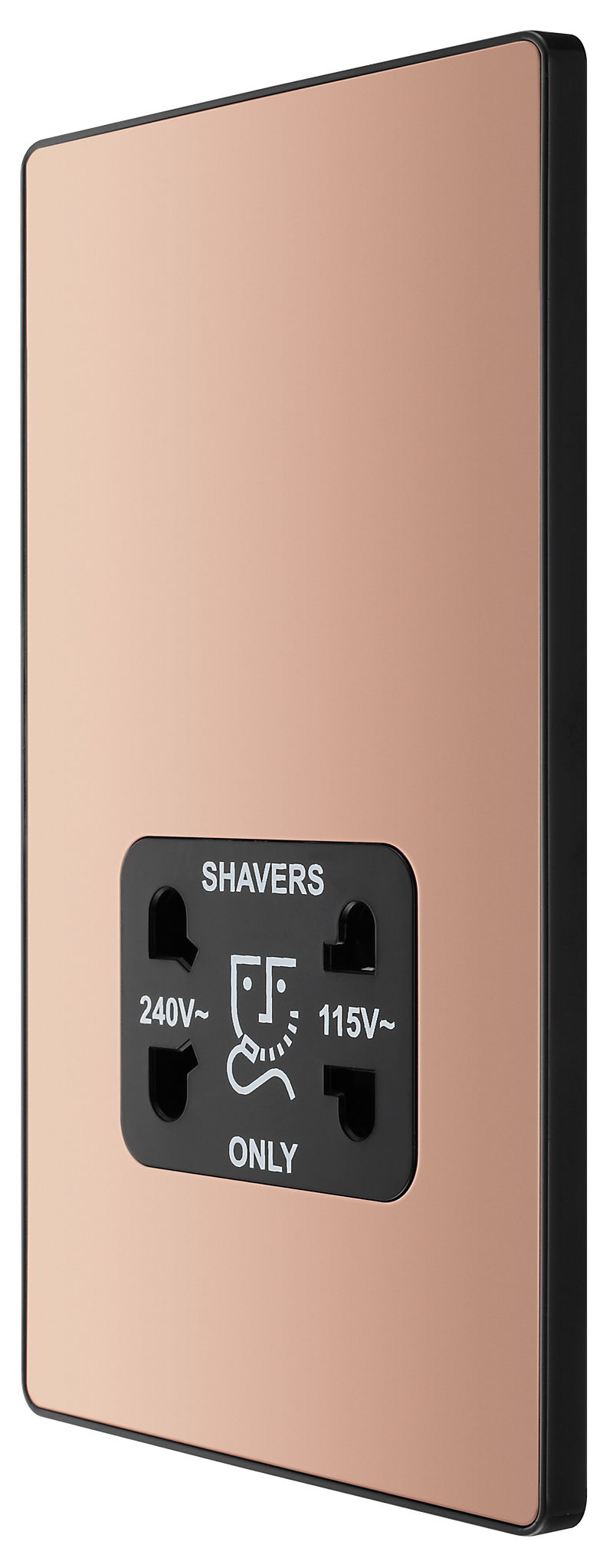 BG Electrical Evolve Polished Copper - 115/240V dual voltage shaver socket