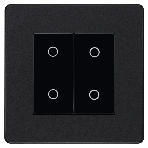 BG Electrical Evolve Matt Black - Double, 2 way touch, 200W, master