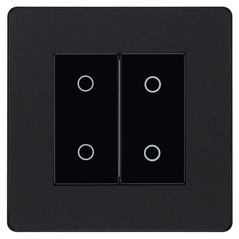 BG Electrical Evolve Matt Black - Double, 2 way touch, 200W, master