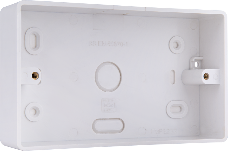 BG Electrical 800 Series - PVC Rounded Surface Box, Double, 32mm