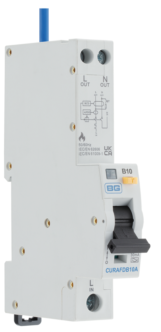 BG Circuit Protection AFDD - Unidirectional 10A AFDD combined RCBO B Curve Type A