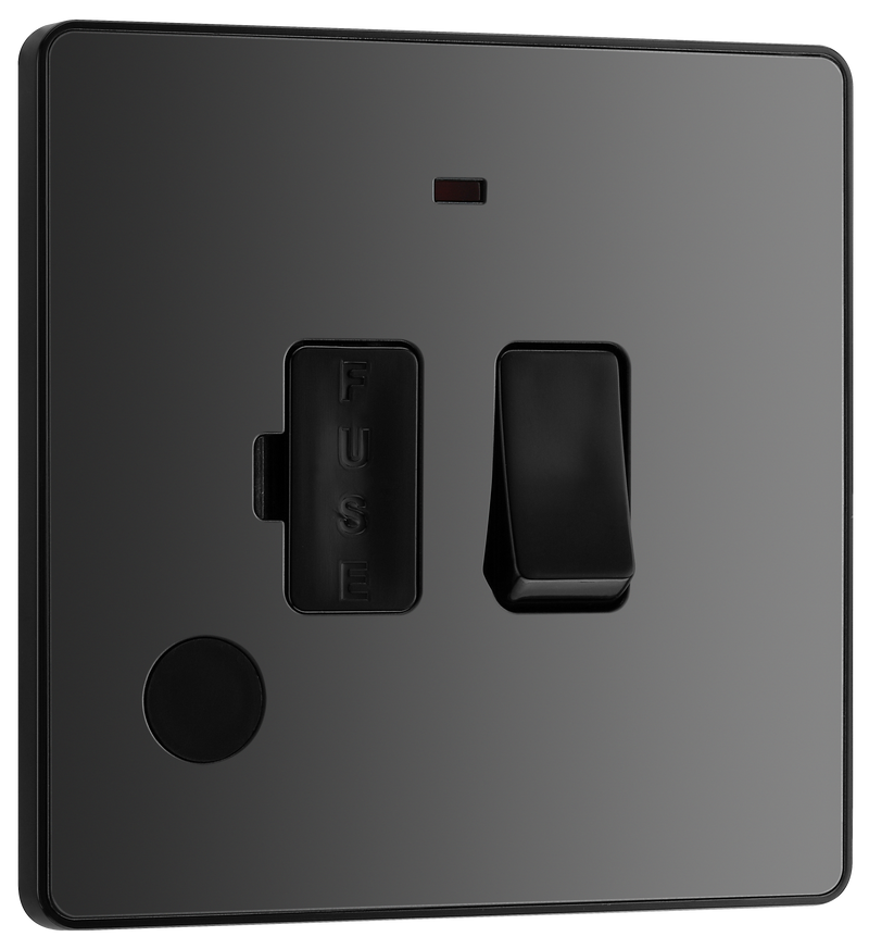 BG Electrical Evolve Black Chrome - Switched and fused with indicator