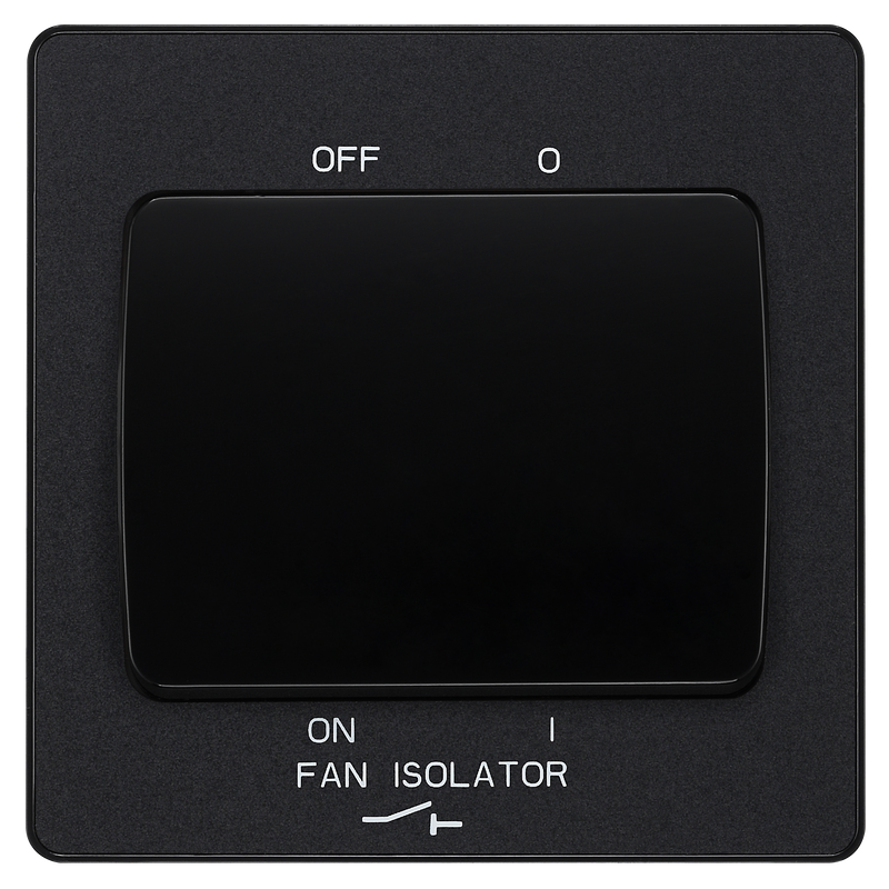 BG Electrical Evolve Matt Black - Triple pole fan isolator