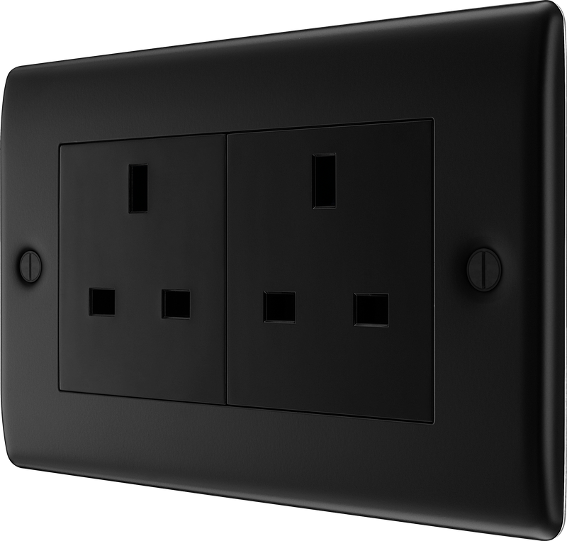 BG Electrical Nexus Metal Matt Black - Double unswitched, double pole