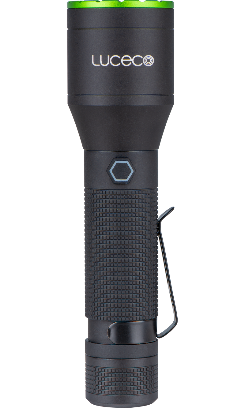 Luceco Hand Torch - Multi Focus LED Hand Torch, USB-C Rechargeable, Inspection Light, 3 Lighting Modes, IP44, 9W, 1000lm, 6500K