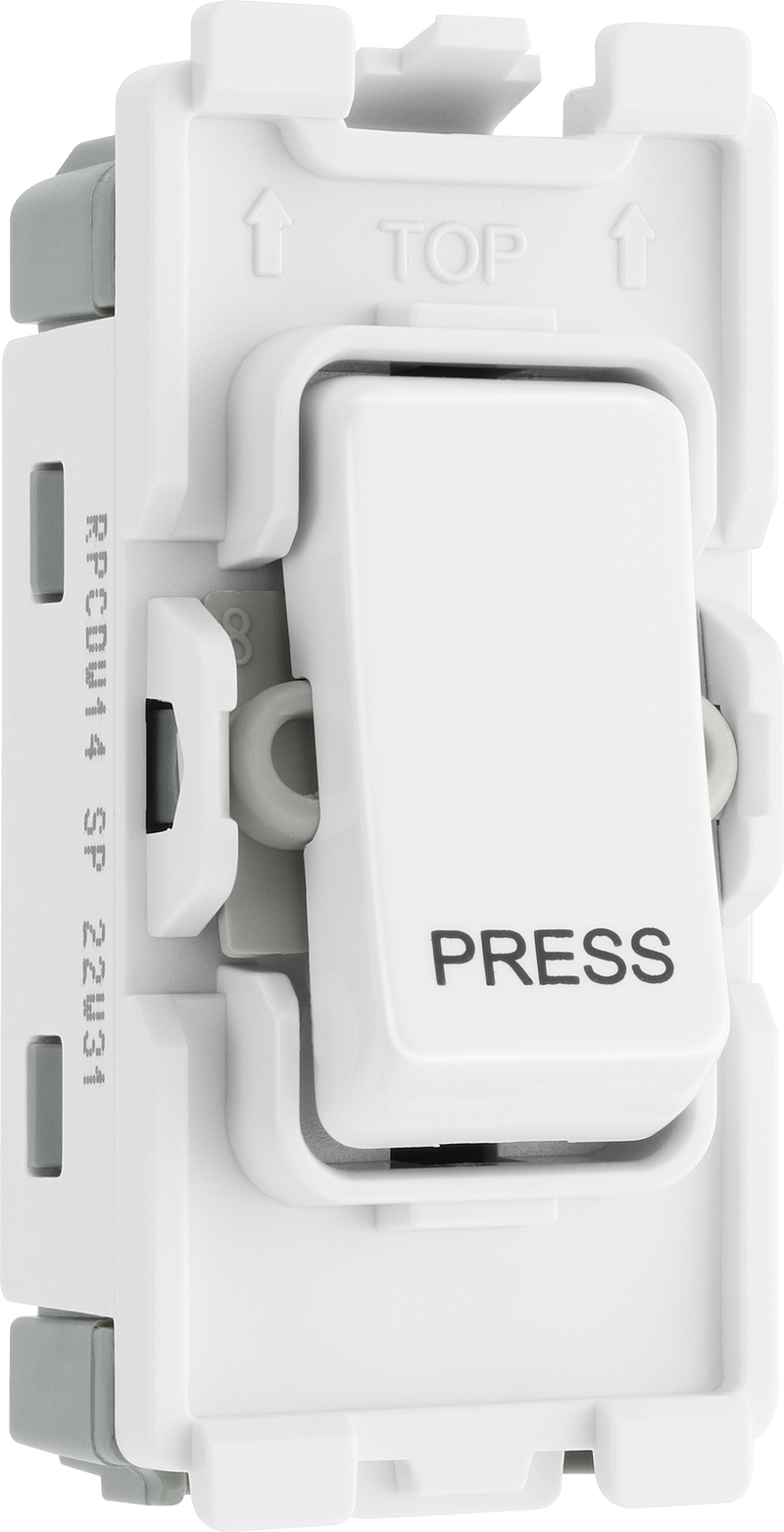 BG Electrical Grid - 1 way, retractive, printed PRESS (EVOLVE WHITE)