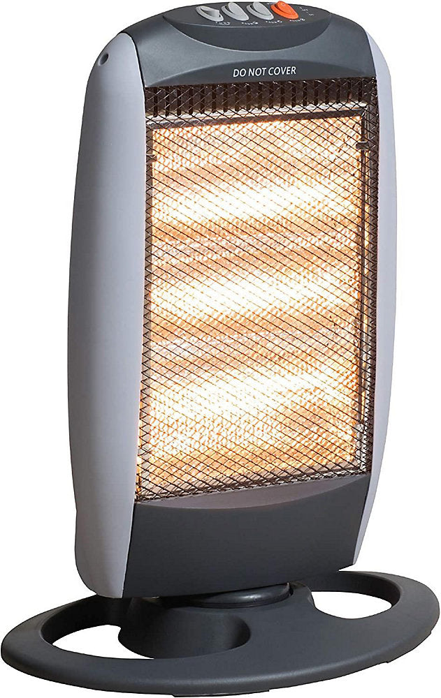 Oscillating Halogen Heater In Black, 1200W - Daewoo HEA1416