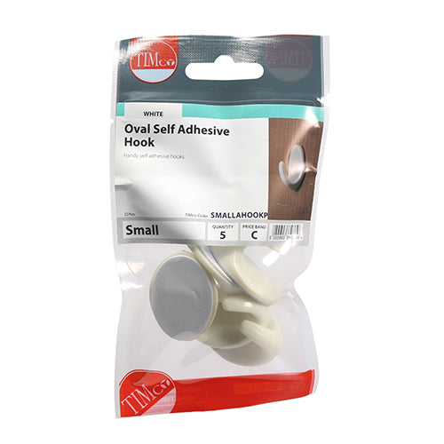 TIMCO Oval Self-Adhesive Hooks - Small