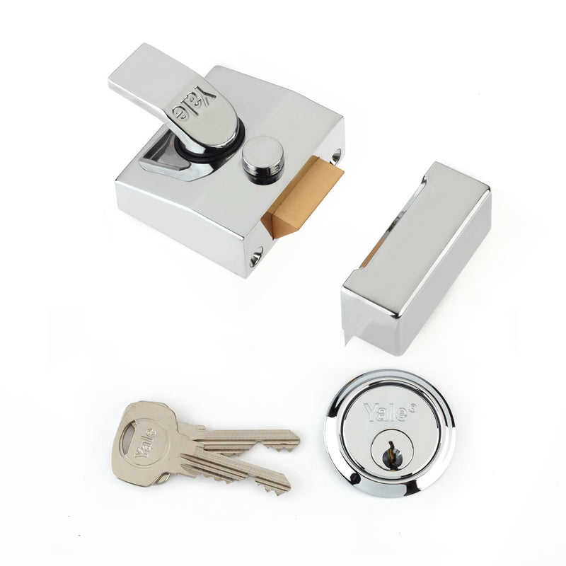 P85 Deadlocking Nightlatch - Chrome Polished