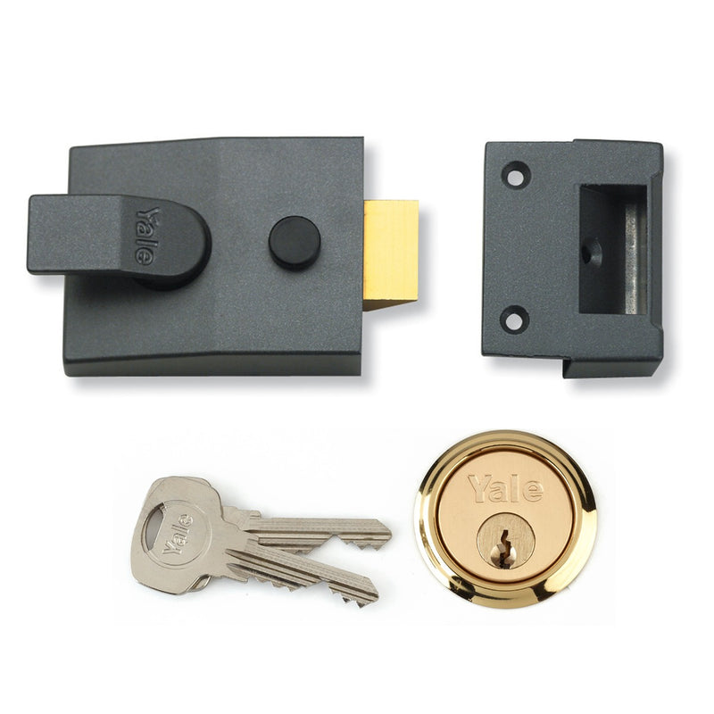 P89 Deadlocking Nightlatch - Dark Grey