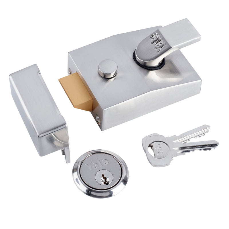 P89 Deadlocking Nightlatch - Satin Chrome