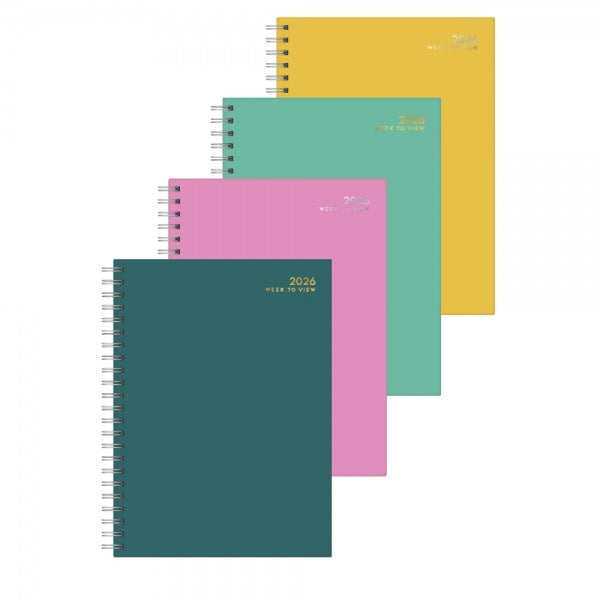 A5 WTV Colour Block Spiral Diary in CDU