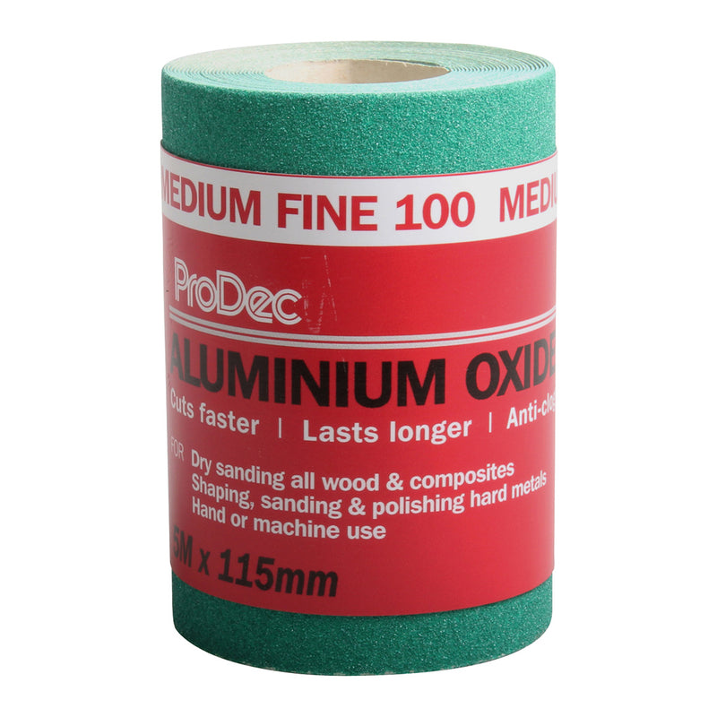 ProDec Green Aluminium Oxide 5m Roll 100 Grit Medium-Fine Grade