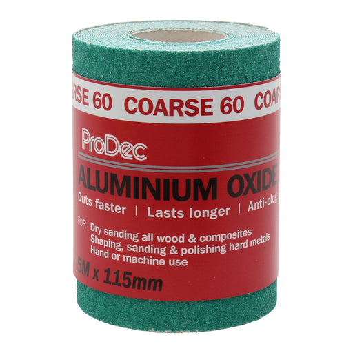 ProDec Green Aluminium Oxide 5m Roll 60 Grit Coarse Grade