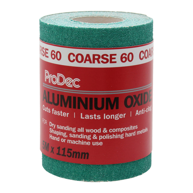 ProDec Green Aluminium Oxide 5m Roll 60 Grit Coarse Grade