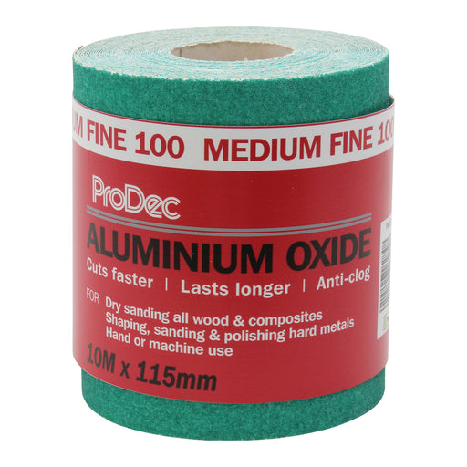 ProDec Green Aluminium Oxide 10m Roll 100 Grit Medium-Fine Grade