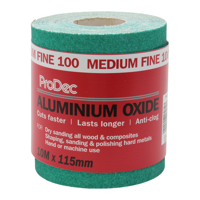 ProDec Green Aluminium Oxide 10m Roll 100 Grit Medium-Fine Grade