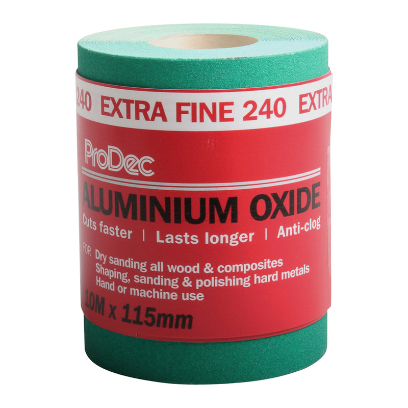 ProDec Green Aluminium Oxide 10m Roll 240 Grit Extra Fine Grade