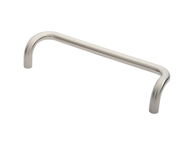 19Mm Dia. Cranked Pull Handle - 300Mm C/C - Bolt Through Fixing - Satin Stainless Steel