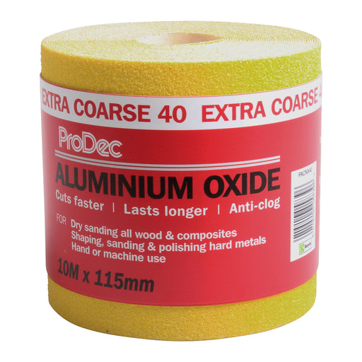 ProDec Yellow Aluminium Oxide 10m Roll 40 Grit Extra Coarse Grade
