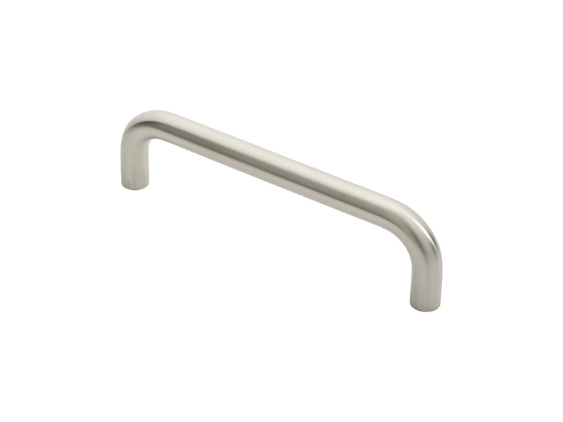 19Mm Dia. D Pull Handle - 225Mm C/C - Bolt Through Fixing - Satin Stainless Steel