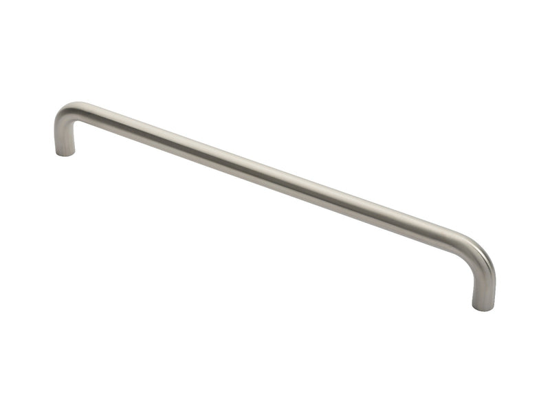 19Mm Dia. D Pull Handle - 450Mm C/C - Bolt Through Fixing - Satin Stainless Steel