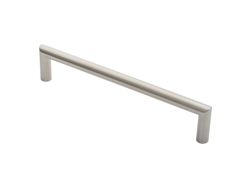 19Mm Dia. Mitred Pull Handle - 300Mm C/C - Bolt Through Fixing - Satin Stainless Steel