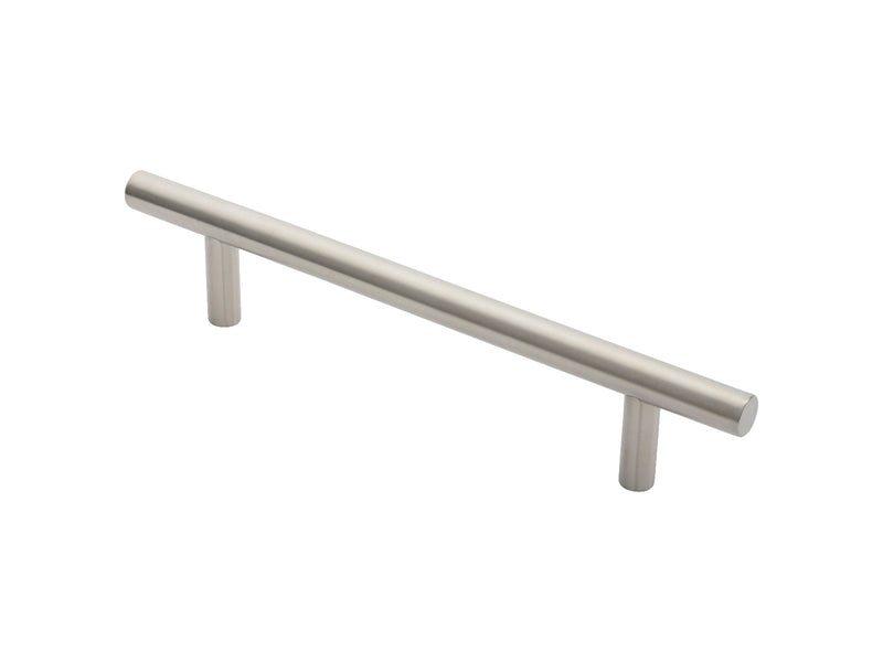 19Mm Dia. T Bar Pull Handle - 225Mm C/C - Bolt Through Fixing - Satin Stainless Steel