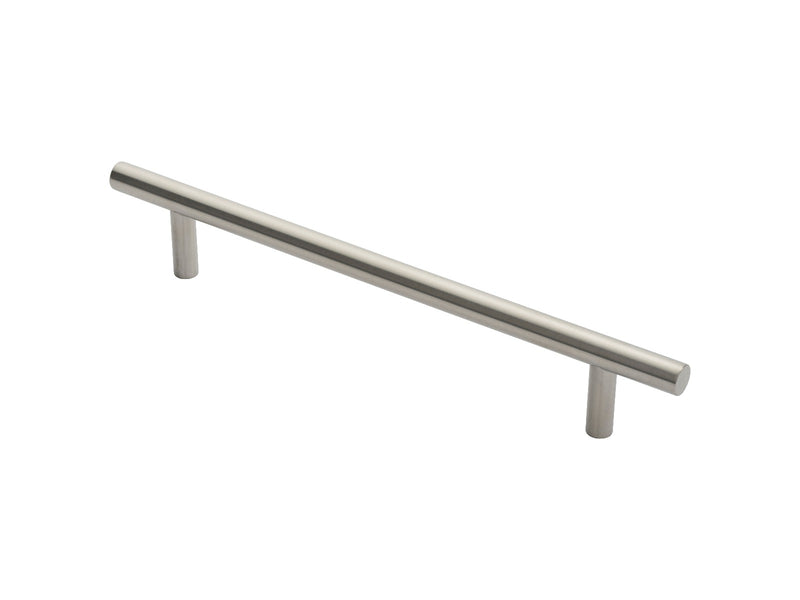 19Mm Dia. T Bar Pull Handle - 300Mm C/C - Bolt Through Fixing - Satin Stainless Steel