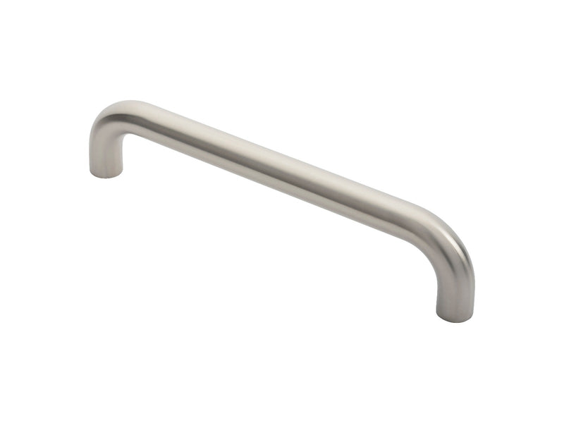 25Mm Dia. D Pull Handle - 300Mm C/C - Bolt Through Fixing - Satin Stainless Steel
