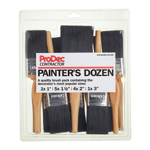 ProDec Painter's Dozen Trade Paint Brush Set