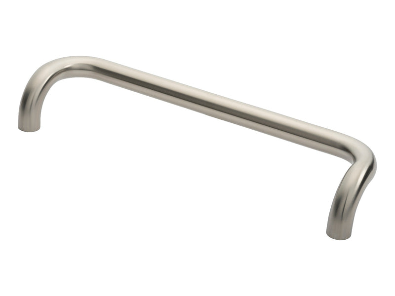 30Mm Dia. Cranked Pull Handle - 450Mm C/C - Bolt Through Fixing - Satin Stainless Steel