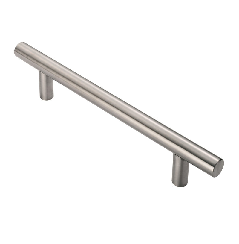 30Mm Dia. T Bar Pull Handle - 600Mm C/C - Bolt Through Fixing - Satin Stainless Steel