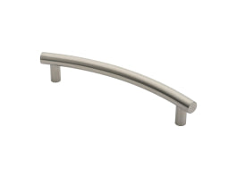 30Mm Dia. T Bar Curved Pull Handle - 350Mm C/C - Bolt Through Fixing - Satin Stainless Steel 420mm