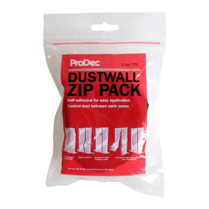 ProDec 2.1m Self-Adhesive Zip for Polythene Sheets